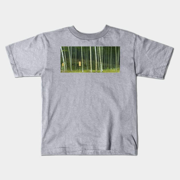 Bamboo Forest Panorama - Japan Kids T-Shirt by GenAumonier